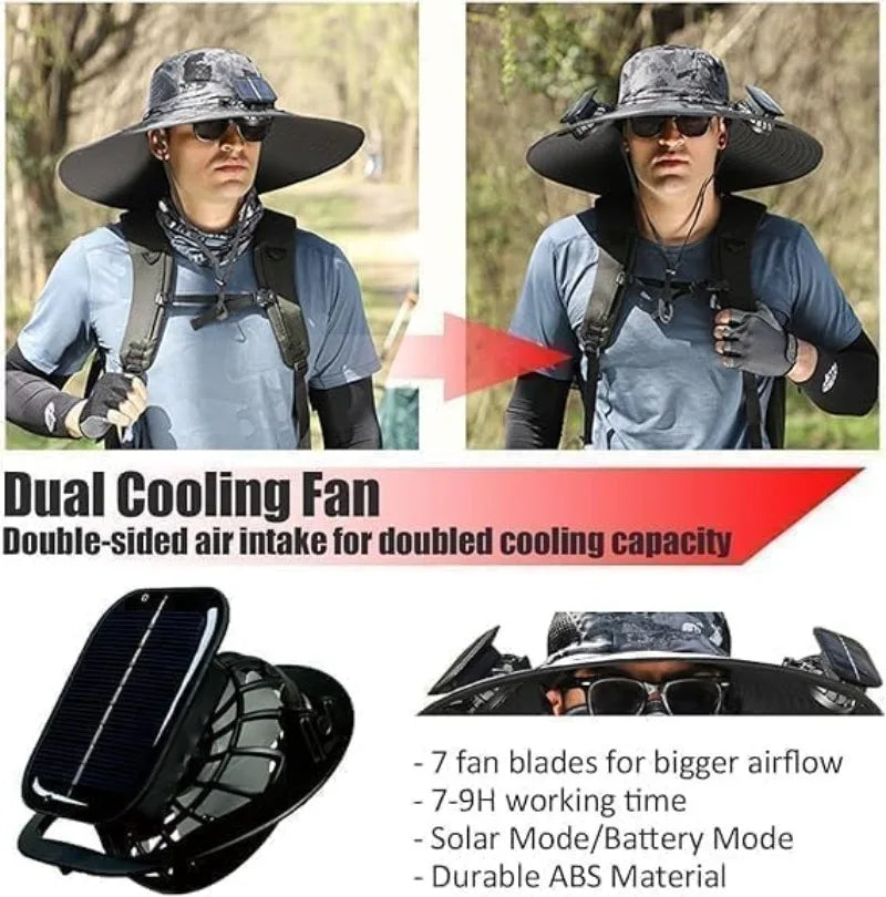 Chapeau à Ventilateur Solaire Ultra-Confort