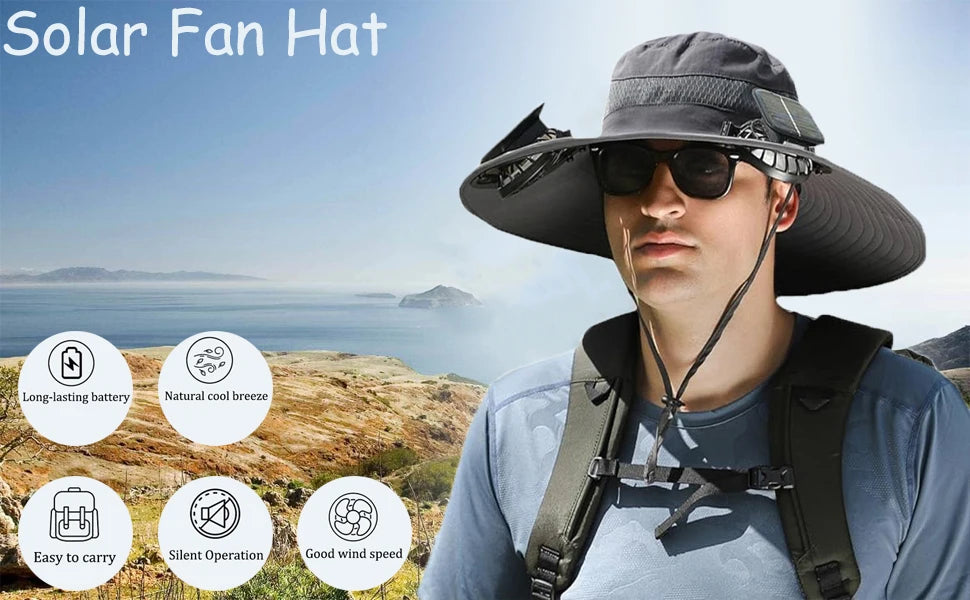 Chapeau à Ventilateur Solaire Ultra-Confort